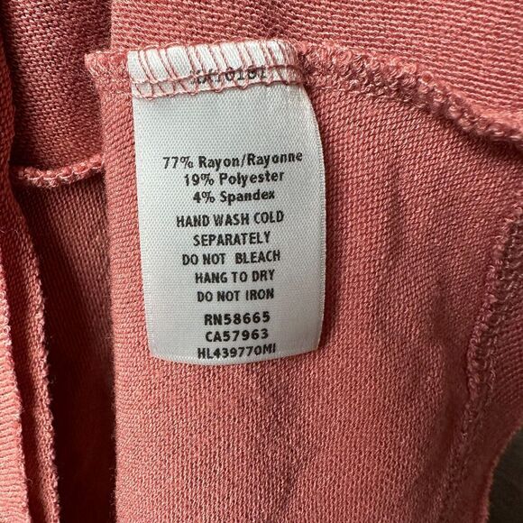 2/$30 Chelsea 28 Long Sleeve Shirt Size M Pink Asymmetrical Hem Oversized NWT - Picture 9 of 10